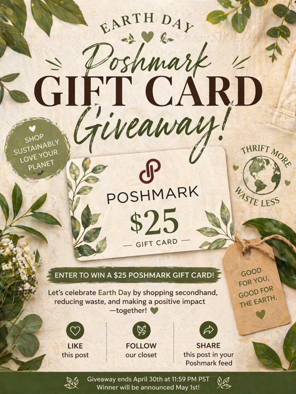 $25 Poshmark Gift Card Giveaway* + Free Shipping ((Chance to Win)) - Picture 8 of 11